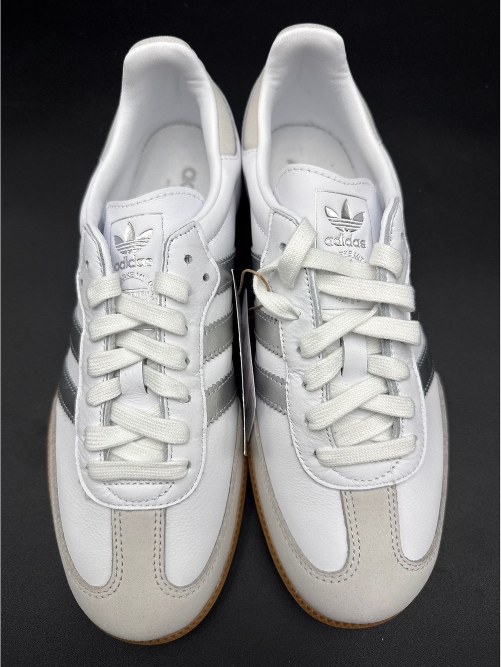 Adidas Samba OG W White and Silver Sneakers Size 8.5 US